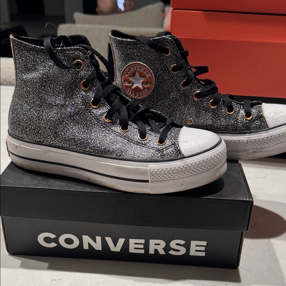Converse Silver Glitter High-Tops